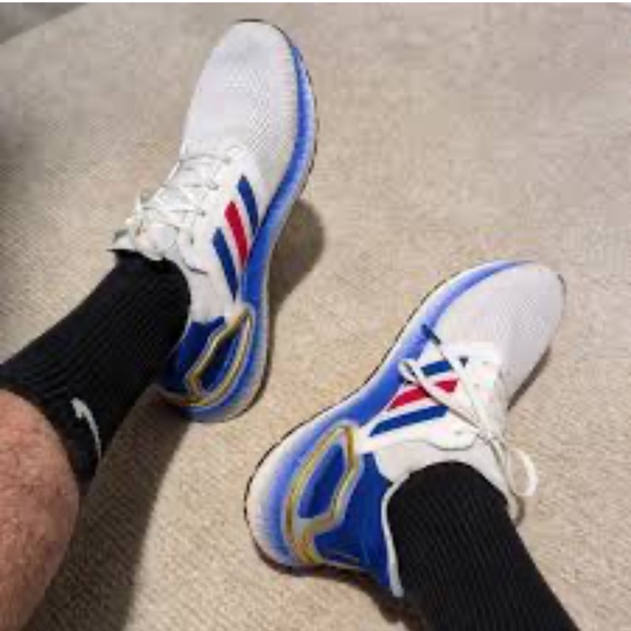 Adidas Men's Ultra BOOST 20 'White Royal Blue Red' Running Sneakers - Picture 3 of 15